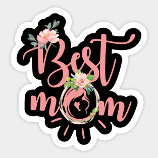 'Best Mom Ever' Fantastic Mother's Day Floral Gift Sticker